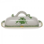 Green Chinese Bouquet Butter Dish With Branch 8 1/2\ Dimension 	8.5in L
Coloration 	GREEN
Motifs & More 	CHINESE BOUQUET


